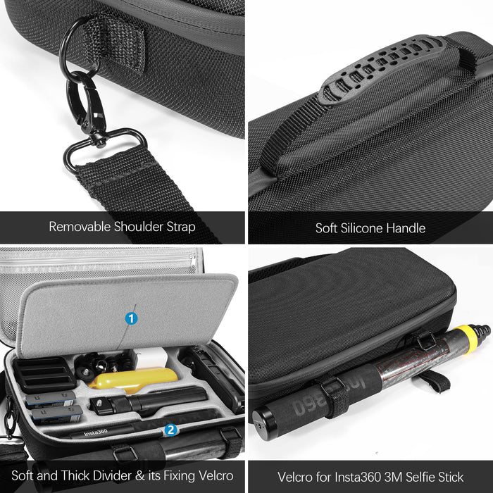 Amazear Carrying Case for Insta360 X5 - Gray - detail 4
