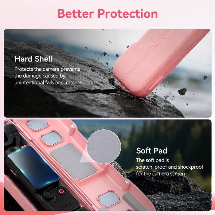Amazear Portable Protective Case for DJI Osmo Pocket 4/3/Xtra Muse - Light Pink - detail 3