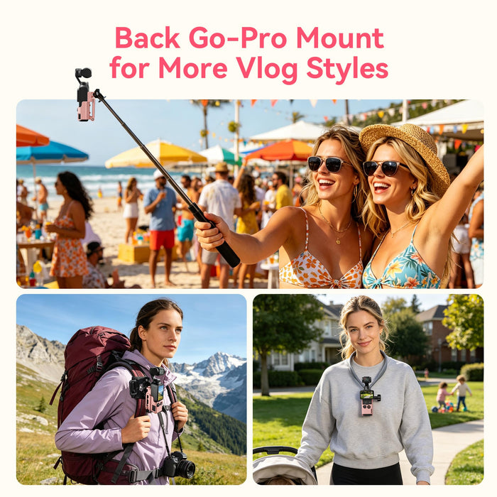 Amazear Magnetic Mount Stand for DJI Osmo Pocket 4P/4/3/Xtra Muse - Light Pink - detail 5