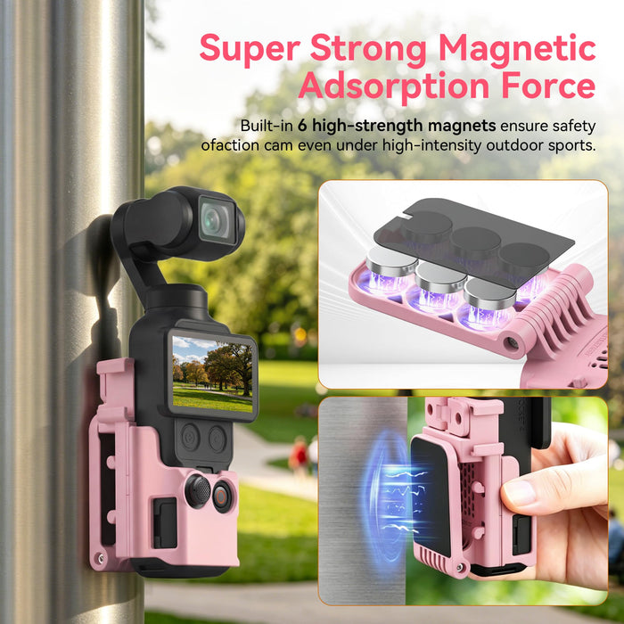 Amazear Magnetic Mount Stand for DJI Osmo Pocket 4P/4/3/Xtra Muse - Light Pink - detail 3