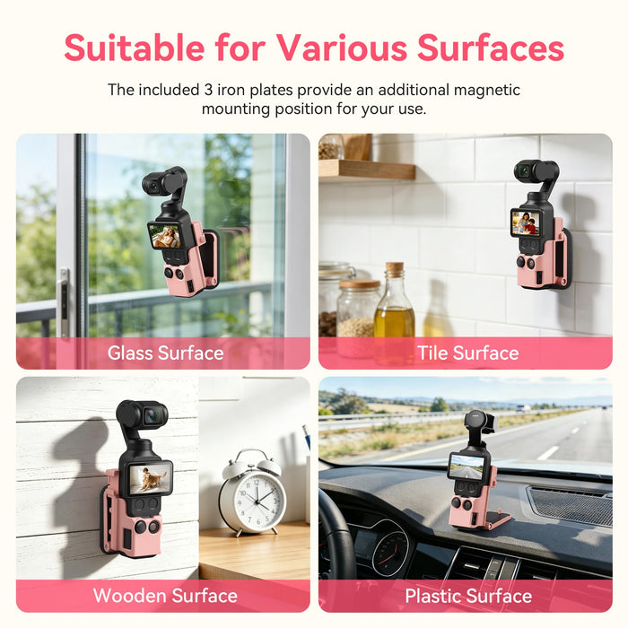 Amazear Magnetic Mount Stand for DJI Osmo Pocket 4P/4/3/Xtra Muse - Light Pink - detail 7