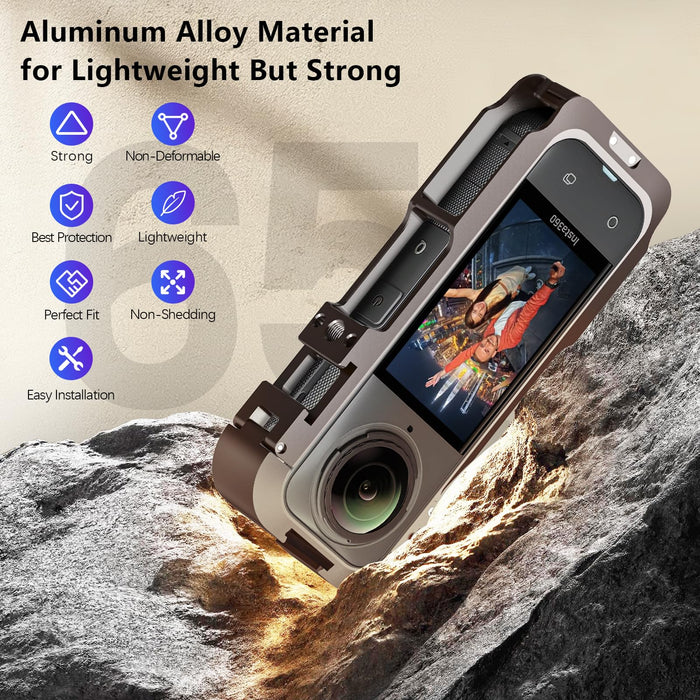 Amazear Aluminum Camera Cage for Insta360 X5 - detail 5