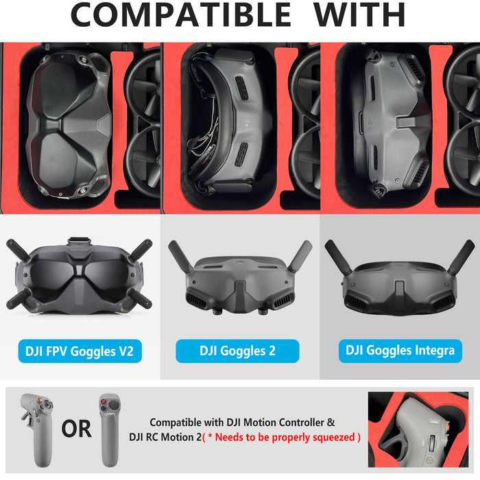 dji fpv goggles v2 compatibility FPVtosky Professional Hard Case for DJI Avata (DJI Goggles V2 / Goggles 2 / Goggles Integra), Waterpoof Avata Drone Carrying Case Accessories, Compatible with DJI Motion/RC Motion 2 — Amazear