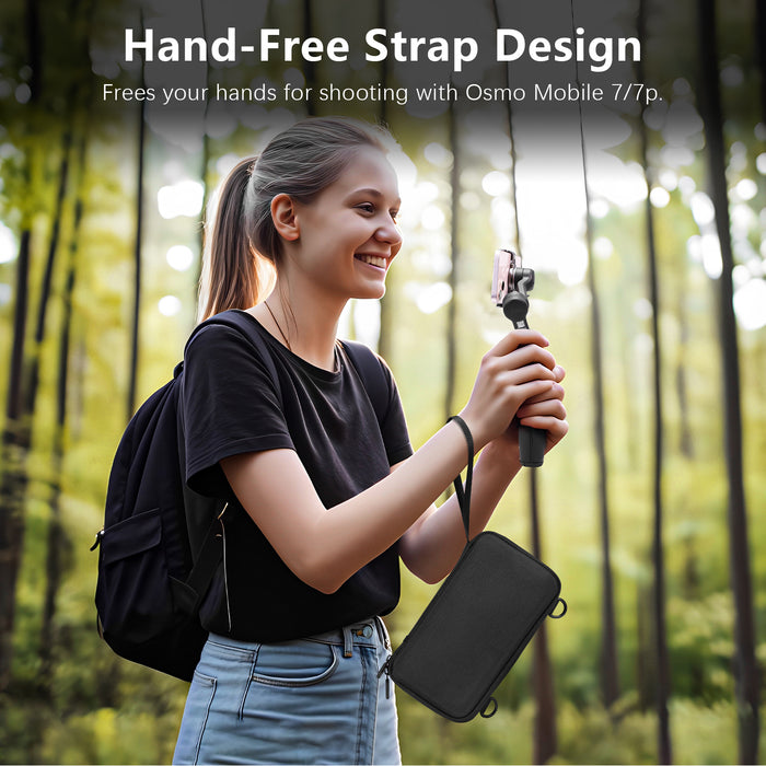 Case for Osmo Mobile 7P, Nylon Portable Storage Shoulder Bag for DJI Osmo Mobile 7 pro Gimbal Stabilizer Accessories, Black [Case Only
