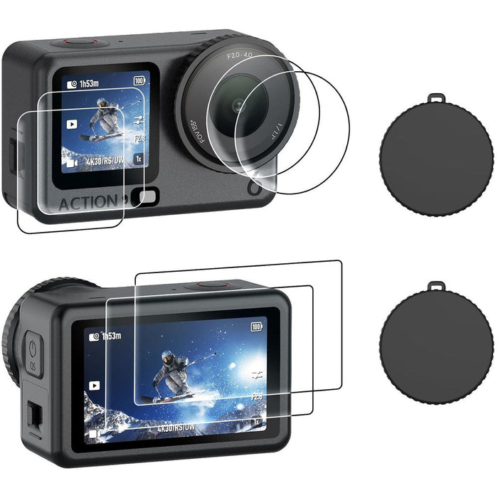 Amazear Lens and Screen Protector with Silicone Lens Covers for DJI Osmo Action 6