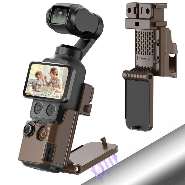 Amazear Magnetic Mount Stand for DJI Osmo Pocket 4P/4/3 / Xtra Muse - Brown