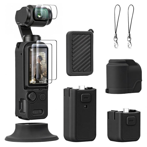 Amazear Silicone Protective Cover Kit for DJI Osmo Pocket 4 - Black