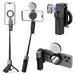 Amazear Phone Camera Grip, Selfie Stick Tripod and Fill Light Kit - Black