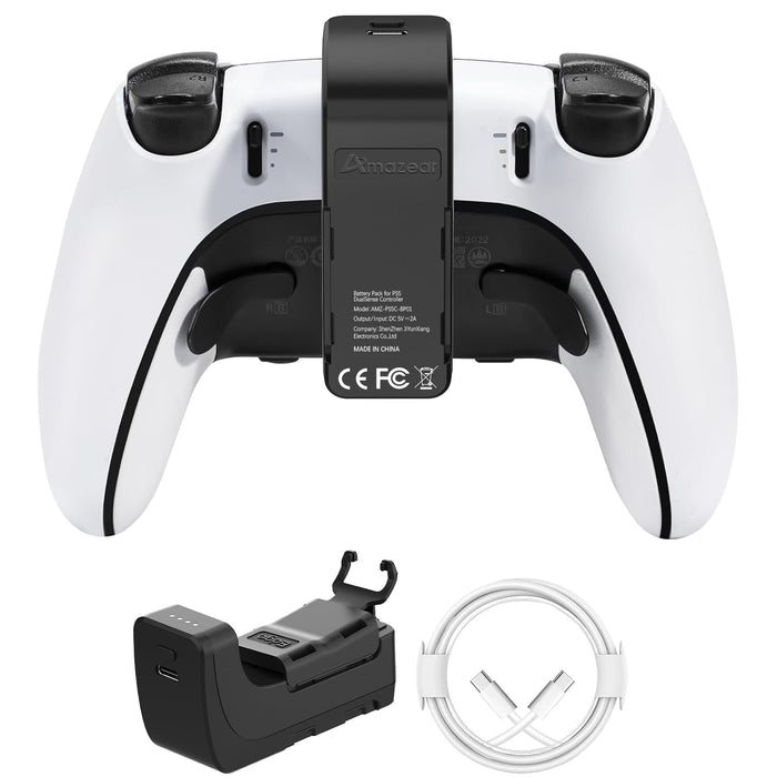Battery Pack Compatible with PlayStation 5 DualSense Controller（Black）