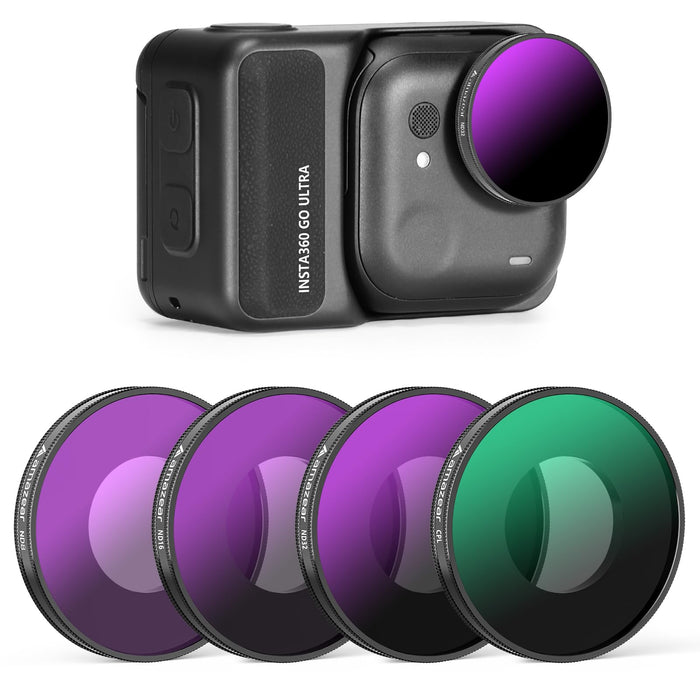 ND & CPL Filters Set for Insta360 Go Ultra, Insta 360 Accessories ND8 + ND16 + ND32 + CPL Replacement Lens Filters Kit | 4 Pack | Optical Glass | HD | Oil Resistant | Easy to Use |