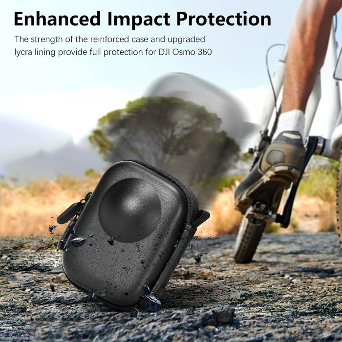 Carrying Case for DJI OSMO 360 Accessories with Lens Cap, Portable Compact Storage Bag with Wrist Strap PU Leather OSMO360 Protective Case