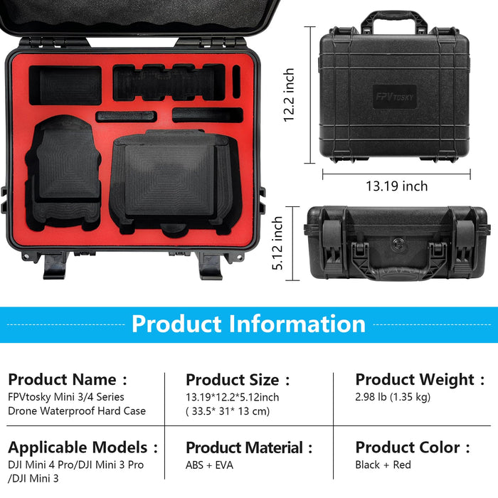 FPVtosky Mini 4 Pro More Combo for DJI Mini 4 Pro Drone Accessory Kit ,9 in 1 Hard Case Ket for DJI Mini 4 Pro Drone, DJI Mini 4 Pro accessories