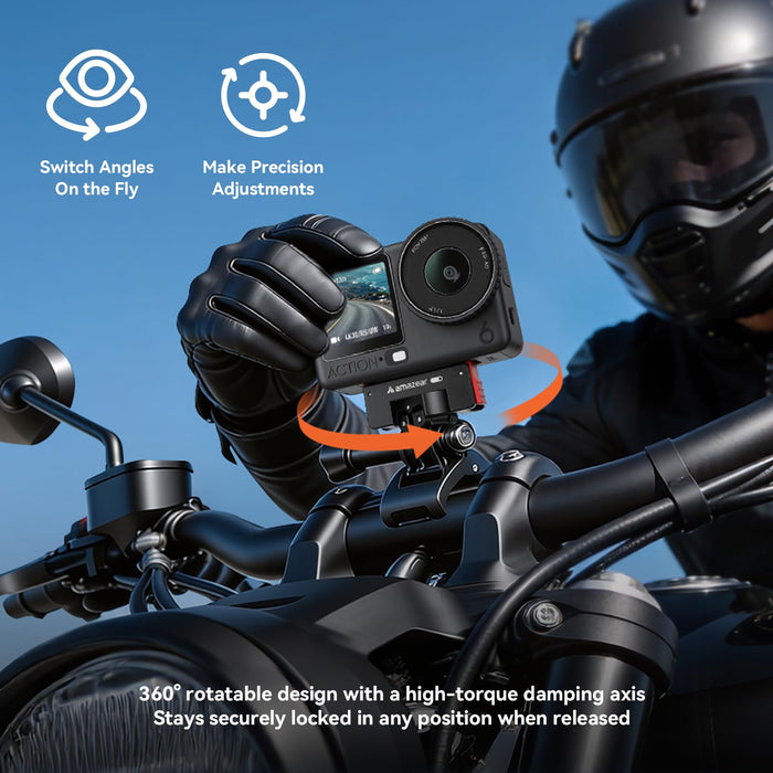 AMAZEAR Aluminum Alloy 360° Rotation Magnetic Quick-Release Mount for DJI OSMO Action 6 / Nano/Xtra Accessories