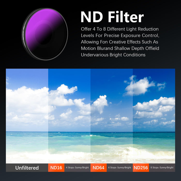 AMAZEAR ND & CPL Filters Set for DJI OSMO Action 6（ND16 + ND64 + ND256 + CPL）