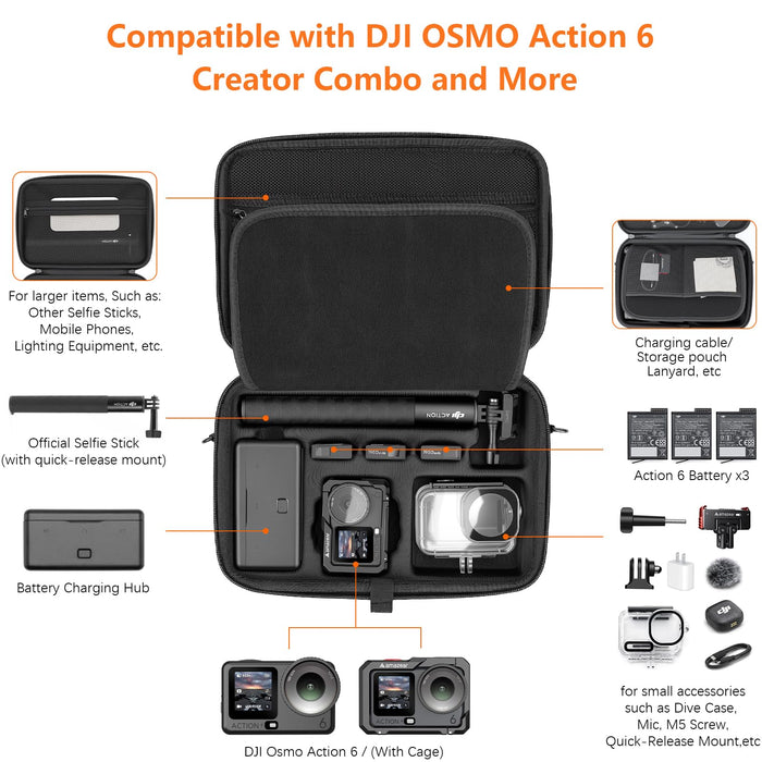AMAZEAR Carrying Case for DJI Osmo Action 6 Accessories