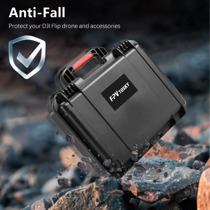 FPVtosky Hard Case for DJI Flip Drone, Compact Waterproof Carrying Case for DJI Flip with RC-N3, 3 Batteries and More Accessories [CASE ONLY]