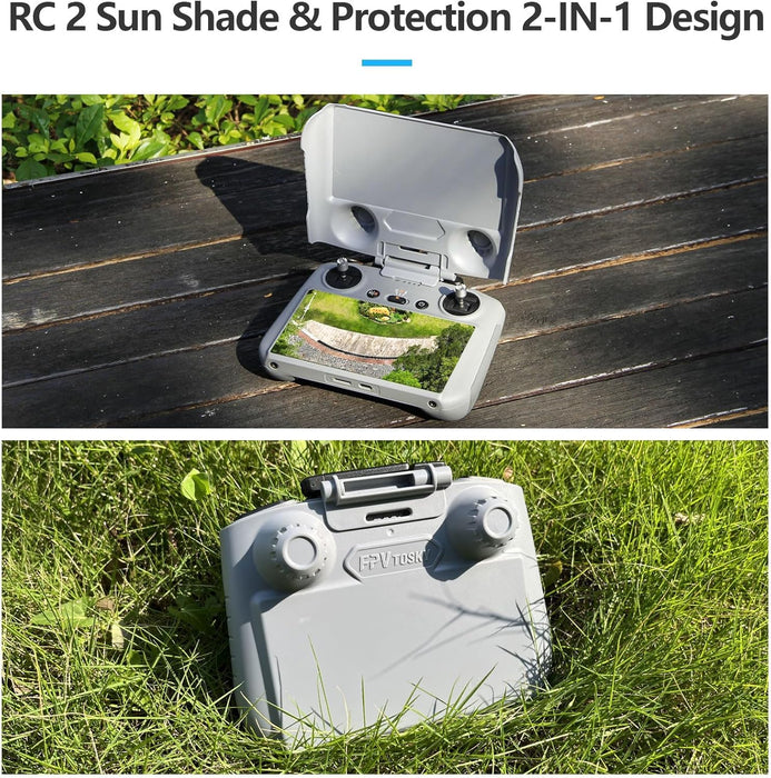 FPVtosky Hard Case Accessory Bundle Kit for DJI Flip Fly More Combo, Includes Flip Hard Case, RC 2 Sun Shade, Neck Lanyard Strap, Screen Protector * 2, Battery Stickers (5-in-1)