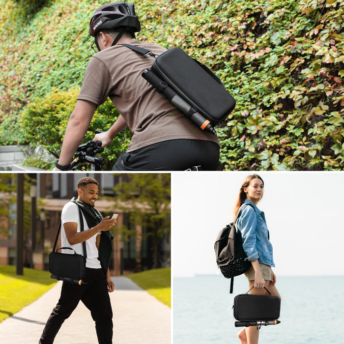 Carrying Case for DJI Osmo 360 Accessories, Portable Nylon Osmo360 Action Camera Travel Bag with Shoulder Strap Fit 2.5M 8.2ft Selfie Stick (Black)