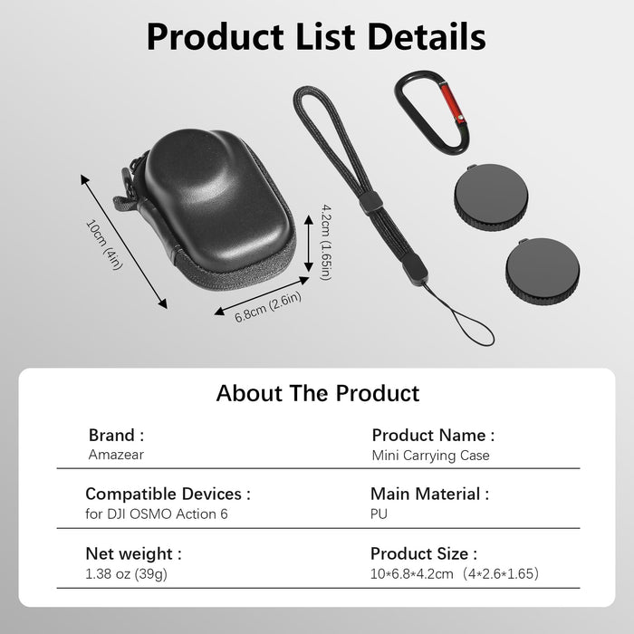 AMAZEAR Carry Case for DJI OSMO Action 6 Machine Only