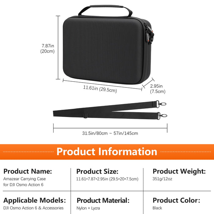 AMAZEAR Carrying Case for DJI Osmo Action 6 Accessories